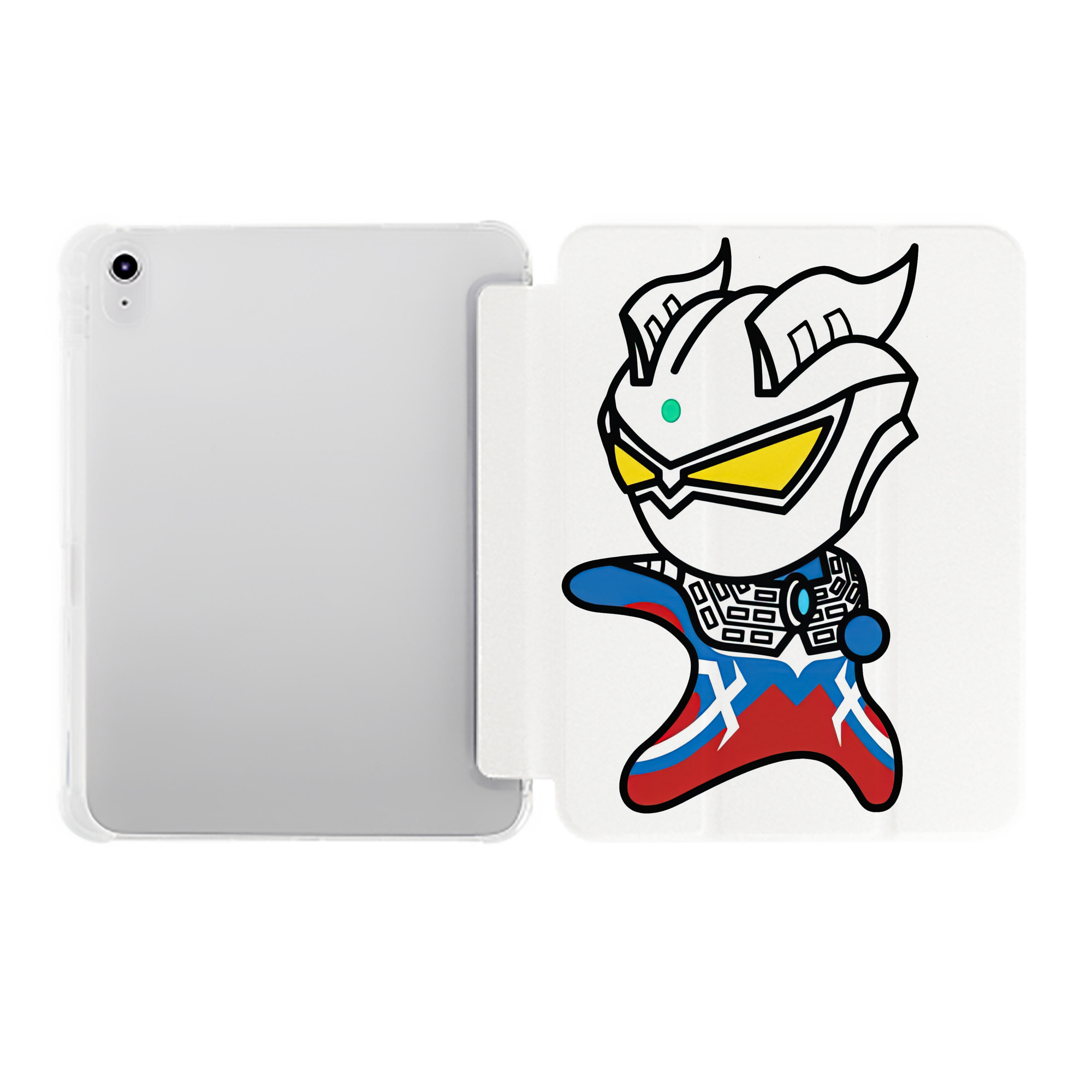 （画像用） ウルトラマン Ultraman IPad ケース ペン収納付き 三つ折りスタンド PUレザー×シリコン 対応機種9.5/10.5/10.9インチ